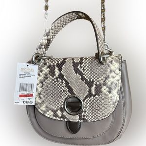 MICHAEL KORS Leather purse crossbody NWT Isadore gray python snake print